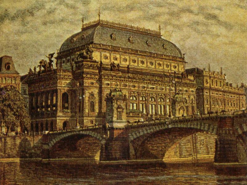 johannes brahms the national theatre in prague Norge oil painting art